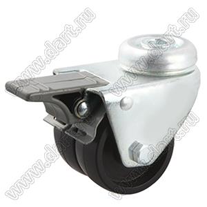 13429H101-050D020YANN колесо для холодильника/морозильника; опора купол; D=50мм; всесторонний тормоз; 60кг