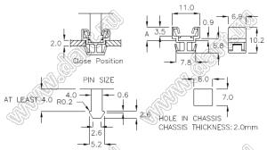 DLB-4A пластиковая защелка; нейлон-66 (UL); черный