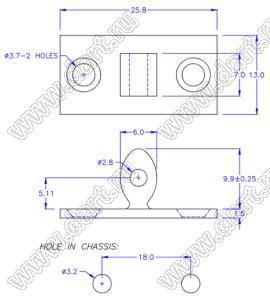 PGDL-8DK пластиковый фиксатор; нейлон-66 (UL); натуральный