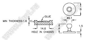 DLK-2C пластиковый фиксатор; нейлон-66 (UL); черный