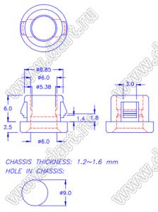 PGDL-10F пластиковая защелка; нейлон-66 (UL); натуральный