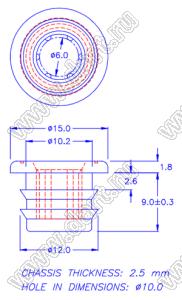 MPL-01-55 пластиковая защелка; TPE; черный