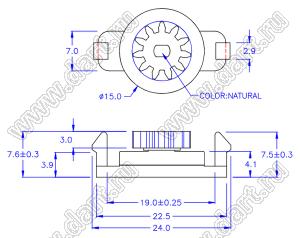 PG-8LS двунаправленный поворотный пластиковый демпфер Snap-fit; ABS, POM