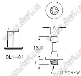 DLK-1A пластиковый фиксатор; нейлон-66 (UL); черный