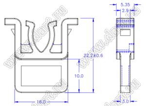 DLF-22QT пластиковый фиксатор; POM; натуральный