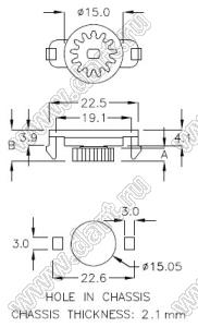 PG-8LS двунаправленный поворотный пластиковый демпфер Snap-fit; ABS, POM