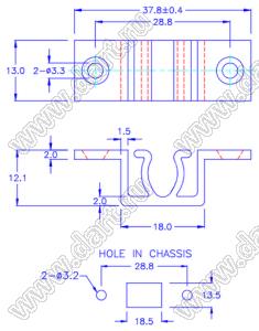 DL-009 пластиковый фиксатор; A=12,1мм; POM (UL); натуральный