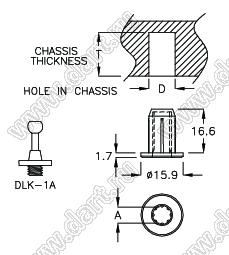 DLK-02 пластиковый фиксатор; нейлон-66 (UL); черный