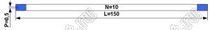 BLFPC P0,5 10PIN 150mm шлейф плоский сверхтонкий FFC/FPC; 10-конт.; длина 150мм; контакты на одной поверхности
