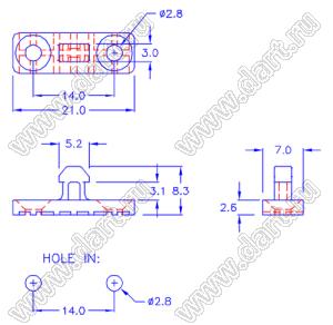 PGDL-03C пластиковый фиксатор; нейлон-66 (UL); черный