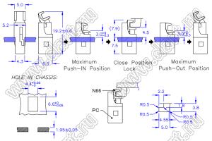 PGDL-250 пластиковый фиксатор; нейлон-66 (UL), PC(UL); черный