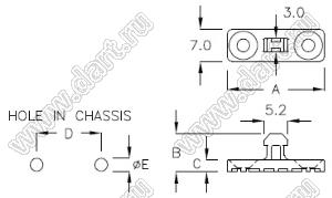 PGDL-03C пластиковый фиксатор; нейлон-66 (UL); черный