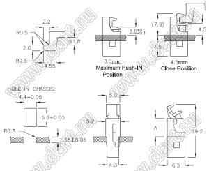 PGDL-250 пластиковый фиксатор; нейлон-66 (UL), PC(UL); черный