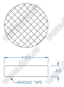 RX1003 ножка приборная; A=Ø10,0мм; C=3,0мм; силиконовая резина; черный