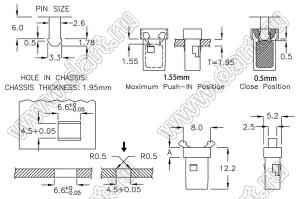 PGDL-220C пластиковый фиксатор; нейлон-66 (UL); черный
