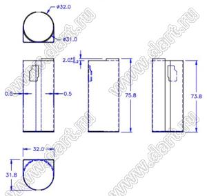 DXF-76 держатель конденсатора; полипропилен (PP); натуральный