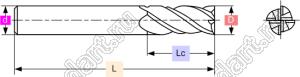 EM4514060141504F фреза концевая увеличенной длины; D=14мм; Lc=60мм; 4 канавки
