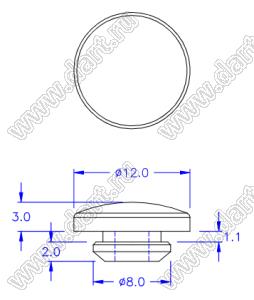 GMC-3RF ножка приборная; силиконовая резина; черный