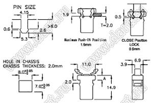 PGDL-650C пластиковый фиксатор; нейлон-66 (UL); черный