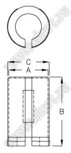 DXA-65BH держатель конденсатора; полипропилен (PP); черный