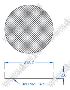 RX1502 ножка приборная; A=Ø15,0мм; C=2,0мм; силиконовая резина; черный