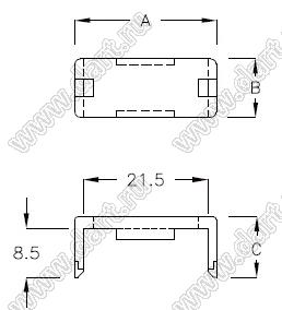 BH-012 заглушка разъема; A=24,5мм; B=10,2мм; нейлон-66 (UL); натуральный