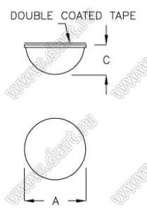 S0904MF ножка приборная; A=Ø8,8мм; C=4,3мм; силиконовая резина; черный