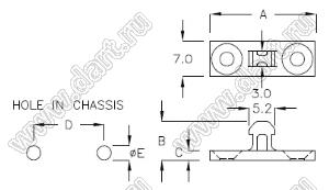 PGDL-003 пластиковый фиксатор; нейлон-66 (UL); черный