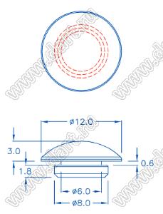 GMC-3CD ножка приборная; силиконовая резина; черный