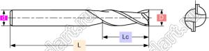EM5501504040502F фреза концевая стандартной длины; D=1мм; Lc=3мм; покрытие TiSiN; 2 канавки
