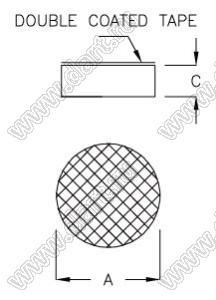 RX1502 ножка приборная; A=Ø15,0мм; C=2,0мм; силиконовая резина; черный