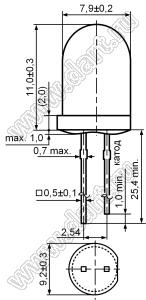 Светодиоды круглые  8x11 мм