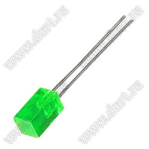 QDX-557GD (DR5N-133) светодиод квадратный 5x5x7 мм; желто-зеленый; 565...575нм; корпус диффузный; 1,9...2,3V; 10…20мКд; 110°
