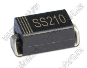 SS210 (SMA/DO-214AC) диод Шоттки для поверхностного (SMD) монтажа; 100V; V rms.=70V; Vdc=100V; 0,85V; Io=2,0А
