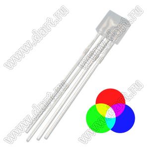 255ECW4URGBCC (001207) светодиод многоцветный (RGB) прямоугольный 2x5x5 мм; красный/зеленый/синий; 635-650/520-530/460-470нм; корпус прозрачный; 1,9-2,3/2,9-3,3/2,9-3,3V