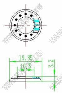 BLXH-20-8-0.5 динамик; D20H6,3мм; 0,5Вт; 8(Ом)