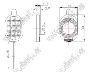 BLXH-2030-IM динамик; 30,0x20,0x4,2мм
