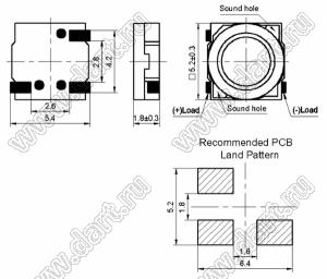 BLXH-SMD5018 излучатель звука; 5,0x5,0xH1,8мм