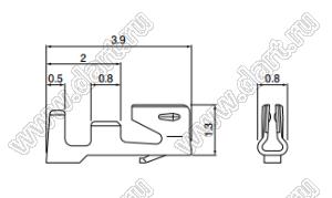 SNSHD-003T-P0.2 терминал (контакт); шаг 1,0мм; шаг 1,00мм; AWG# 32-28