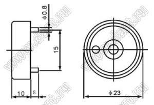 BLXH-2310 излучатель звука; D23,0xH10,0мм