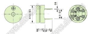 BLXH-12085-16R излучатель звука; D12,0xH8,5мм