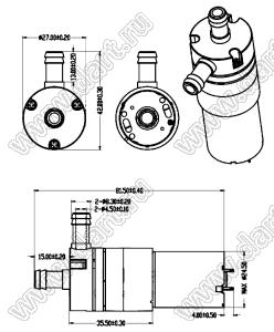 27TPW-6V миниатюрный мембранный насос постоянного тока; Uпит.=6V; Iп=<1200мА; 900L/min