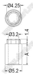LUSS-6.2 распорка межплатная; A=6,2мм; PBT (UL); натуральный