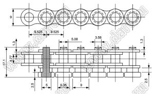 10-06C-35B цепь приводная; P=9,525мм; H=9,00мм