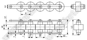 04-BS30-C212A цепь приводная; P=38,10мм; d8 макс.=36,6мм