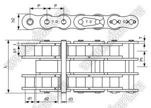 02-12BS-3 (716TB/ACC MT CATENA 3/4 TR FOLLE) цепь приводная; P=19,050мм; d2=26/28/31мм; L=61,5мм; Pt=19,46мм