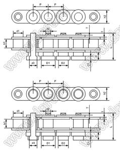 22-06B-SR цепь приводная; P=9,525мм; L макс.=17,0мм