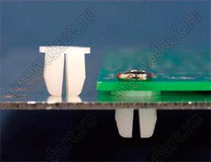 ESS-4 фиксатор платы с защелкой в шасси; t=0,8...3,0мм; нейлон-66 (UL); натуральный