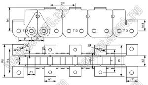 13-16B-ТВ32 цепь приводная; P=25,40мм; d1=17,02мм