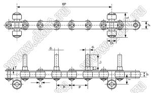 30-P50.8-2Q-D цепь приводная; P=50,8мм